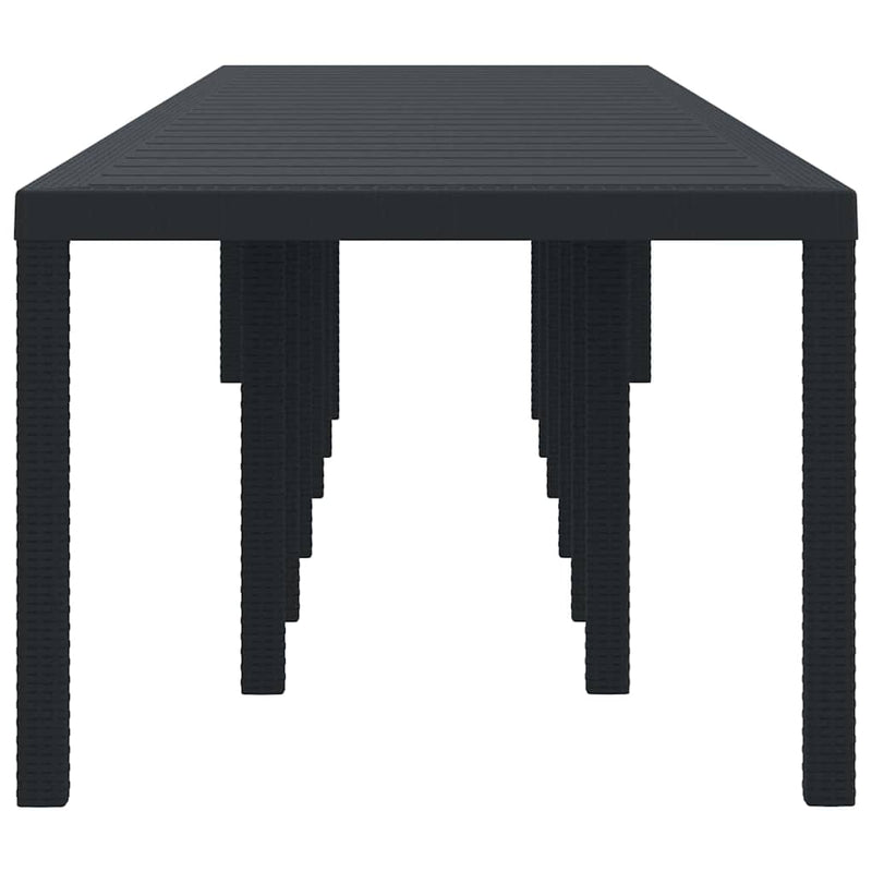 vidaXL Kerti Étkezőasztal Antracit 400 x 100 x 73 cm polirattan