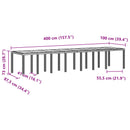 vidaXL Kerti Asztal Barna 400 x 100 x 73 cm polirattan