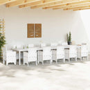 vidaXL Kerti Asztal Fehér 400 x 100 x 73 cm polirattan