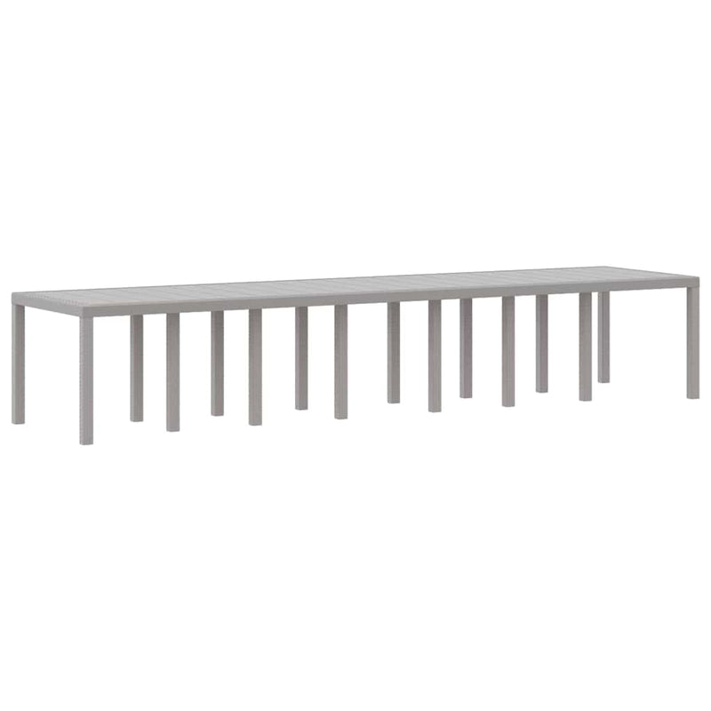 vidaXL Kerti Asztal Világosszürke 400 x 100 x 73 cm polirattan