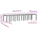 vidaXL Kerti Asztal Világosszürke 400 x 100 x 73 cm polirattan