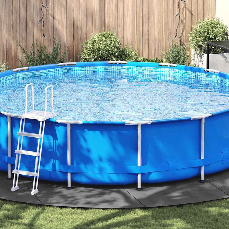 vidaXL Medence alatlappal Világosszürke Ø 610 cm