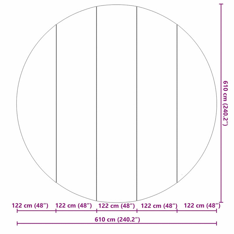 vidaXL Medence alatlappal Világosszürke Ø 610 cm
