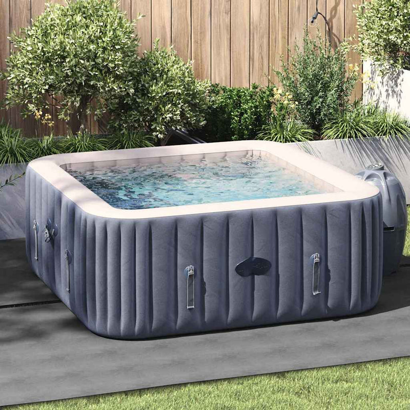 vidaXL Medence alatlappal Világosszürke 274 x 274 cm