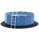 vidaXL Medence alatlappal Fekete Ø 244 cm Poliészter geotextília