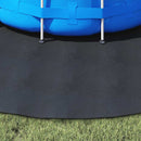 vidaXL Medence alatlappal Fekete Ø 306 cm Poliészter geotextília