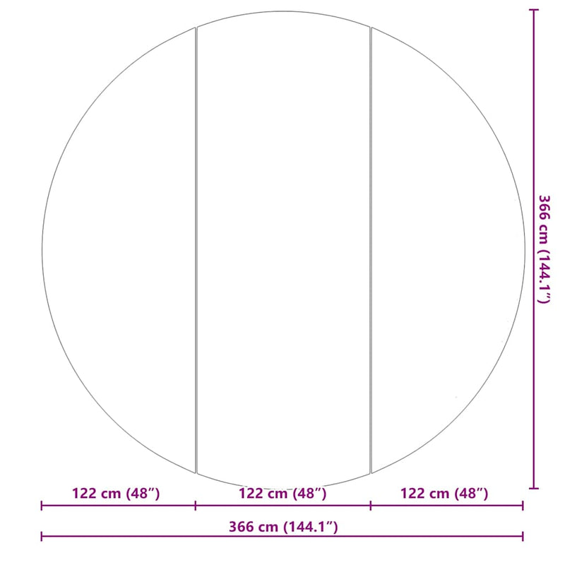 vidaXL Medence alatlappal Fekete Ø 366 cm Poliészter geotextília
