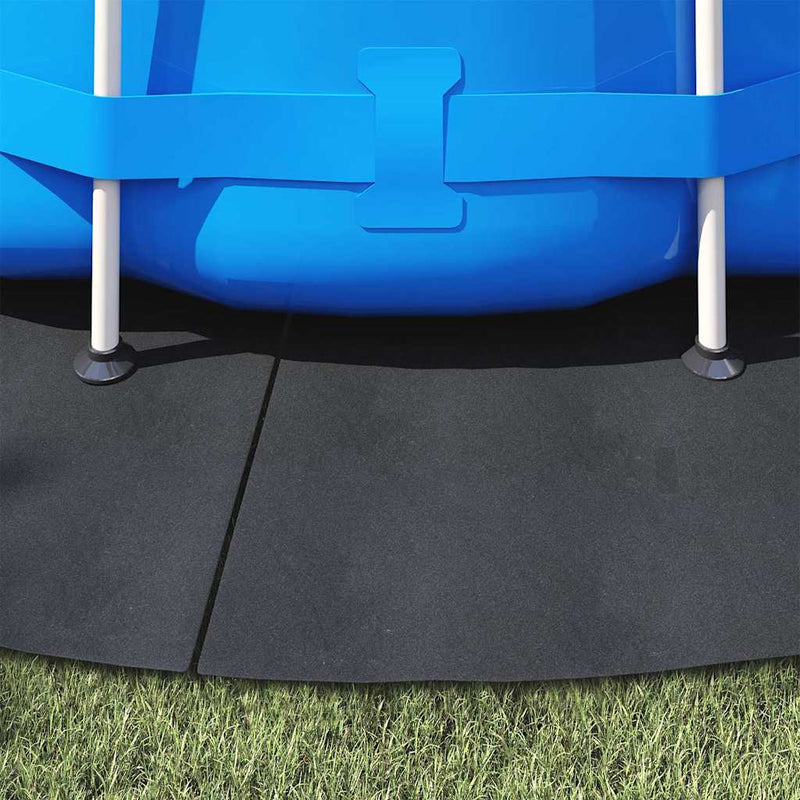vidaXL Medence alatlappal Fekete Ø 428 cm Poliészter geotextília