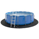 vidaXL Medence alatlappal Fekete Ø 458 cm Poliészter geotextília