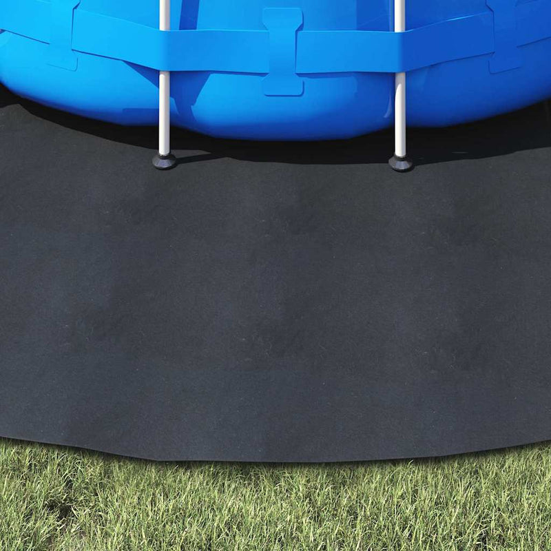 vidaXL Medence alatlappal Fekete Ø 306 cm Poliészter geotextília