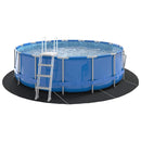 vidaXL Medence alatlappal Fekete Ø 428 cm Poliészter geotextília