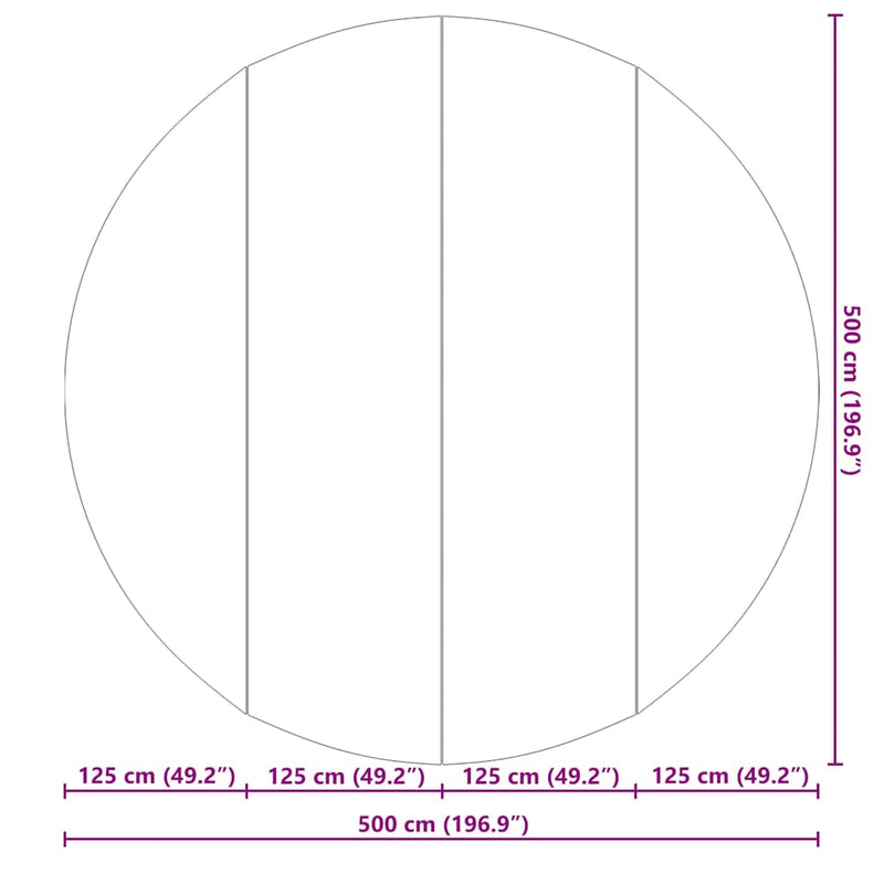 vidaXL Medence alatlappal Fekete Ø 500 cm Poliészter geotextília