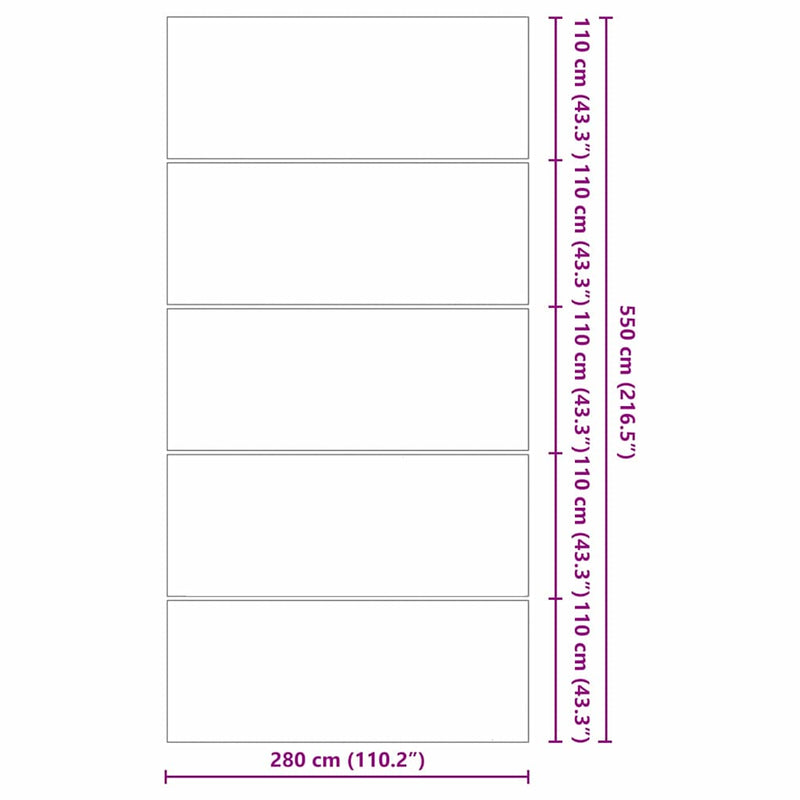 vidaXL Medence alatlappal Fekete 550 x 280 cm Poliészter geotextília