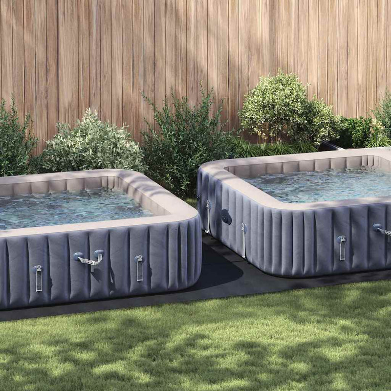 vidaXL Medence alatlappal Fekete 640 x 321 cm Poliészter geotextília