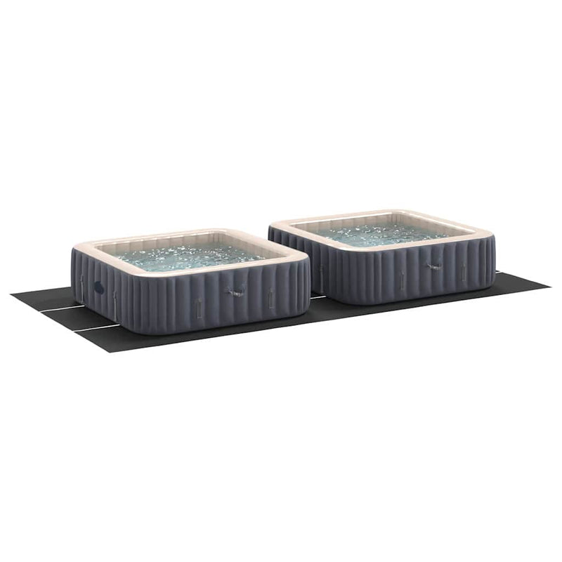 vidaXL Medence alatlappal Fekete 640 x 321 cm Poliészter geotextília