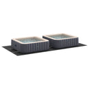 vidaXL Medence alatlappal 640 x 321 x 0,1 cm Négyszögletes Fekete