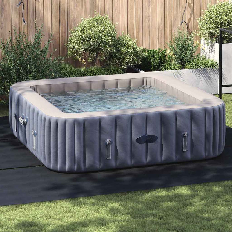 vidaXL Medence alatlappal Fekete 396 x 396 cm Nem szőtt textil