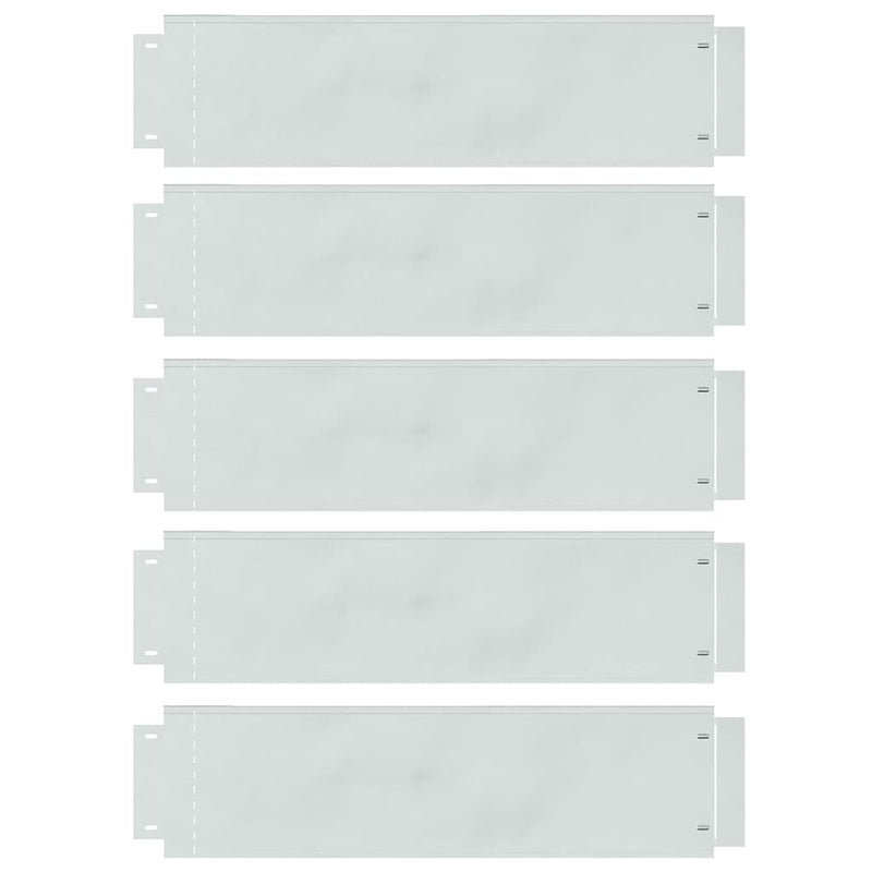 vidaXL Gyepszegélyek 5 pcs Ezüst 100 x 25 x 0.07 cm Horganyzott acél