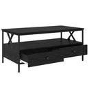 vidaXL Dohányzóasztal with Drawer Musta tammi 100 x 51 x 45 cm Faanyag