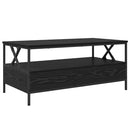 vidaXL Dohányzóasztal with Drawer Musta tammi 100 x 51 x 45 cm Faanyag