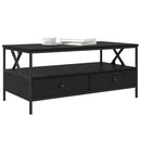 vidaXL Dohányzóasztal with Drawer Musta tammi 100 x 51 x 45 cm Faanyag
