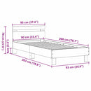 vidaXL Ágykeret fejtámlával Öreg fa 193 x 95 x 88 cm Tömör Tölgyfa
