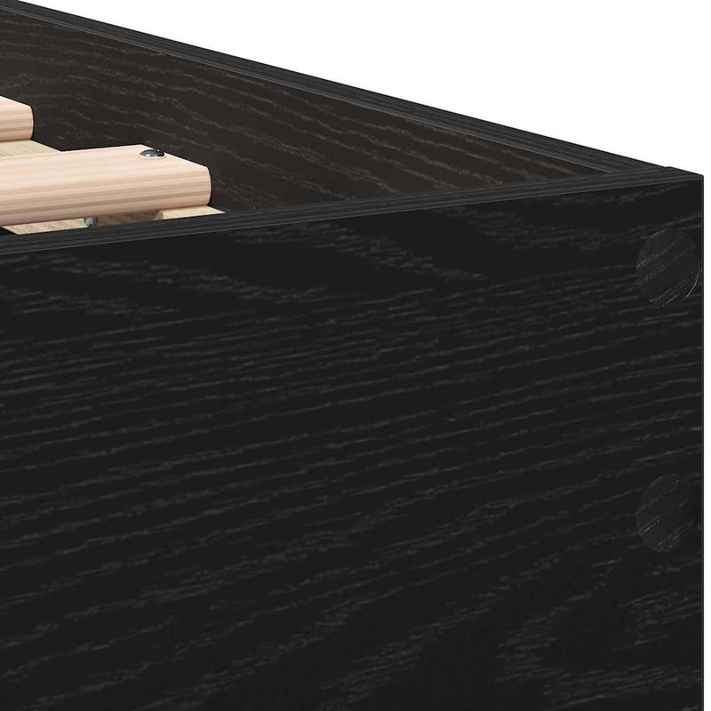 vidaXL Ágykeret fejtámlával Fekete tölgy 90 x 200 cm Faanyag
