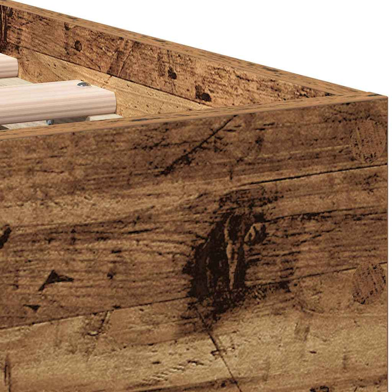 vidaXL Ágykeret fejtámlával Öreg fa 193 x 95 x 88 cm Tömör Tölgyfa