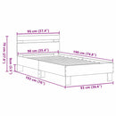 vidaXL Ágykeret fejtámlával Öreg fa 193 x 95 x 88 cm Tömör Tölgyfa