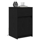 vidaXL LED Éjjeli Szekrény fiókkal Musta tammi 38 x 34 x 61 cm Faanyag