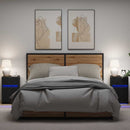 vidaXL LED Éjjeli Szekrény 2 pcs Musta tammi 38 x 34 x 61 cm Faanyag