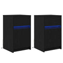 vidaXL LED Éjjeli Szekrény 2 pcs Musta tammi 38 x 34 x 61 cm Faanyag