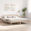 vidaXL Ágykeret fejtámlával Természetes 200 x 200 cm Tömör fenyőfa