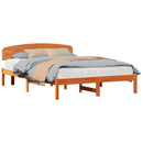 vidaXL Ágykeret fejtámlával Faggyú barna 150 x 200 cm Tömör fenyőfa