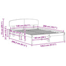 vidaXL Ágykeret fejtámlával Fehér 140 x 200 cm Tömör fenyőfa