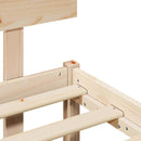 vidaXL Ágykeret fejtámlával Természetes 100 x 200 cm Tömör fenyőfa