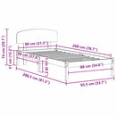 vidaXL Ágykeret fejtámlával Természetes 80 x 200 cm Tömör fenyőfa