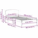 vidaXL Ágykeret fejtámlával Faggyú barna 75 x 190 cm Tömör fenyőfa