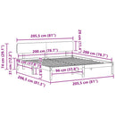 vidaXL Ágykeret fejtámlával Természetes 200 x 200 cm Tömör fenyőfa