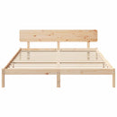 vidaXL Ágykeret fejtámlával Természetes 180 x 200 cm Tömör fenyőfa