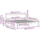 vidaXL Ágykeret fejtámlával Fehér 180 x 200 cm Tömör fenyőfa