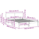 vidaXL Ágykeret fejtámlával Fehér 150 x 200 cm Tömör fenyőfa