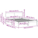 vidaXL Ágykeret fejtámlával Természetes 140 x 200 cm Tömör fenyőfa