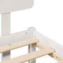 vidaXL Ágykeret fejtámlával Fehér 140 x 200 cm Tömör fenyőfa