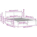 vidaXL Ágykeret fejtámlával Faggyú barna 140 x 200 cm Tömör fenyőfa