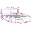 vidaXL Ágykeret fejtámlával Természetes 120 x 200 cm Tömör fenyőfa