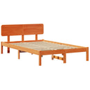 vidaXL Ágykeret fejtámlával Faggyú barna 120 x 200 cm Tömör fenyőfa