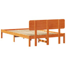 vidaXL Ágykeret fejtámlával Faggyú barna 120 x 200 cm Tömör fenyőfa