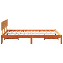 vidaXL Ágykeret fejtámlával Faggyú barna 120 x 200 cm Tömör fenyőfa