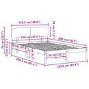 vidaXL Ágykeret fejtámlával Faggyú barna 120 x 200 cm Tömör fenyőfa